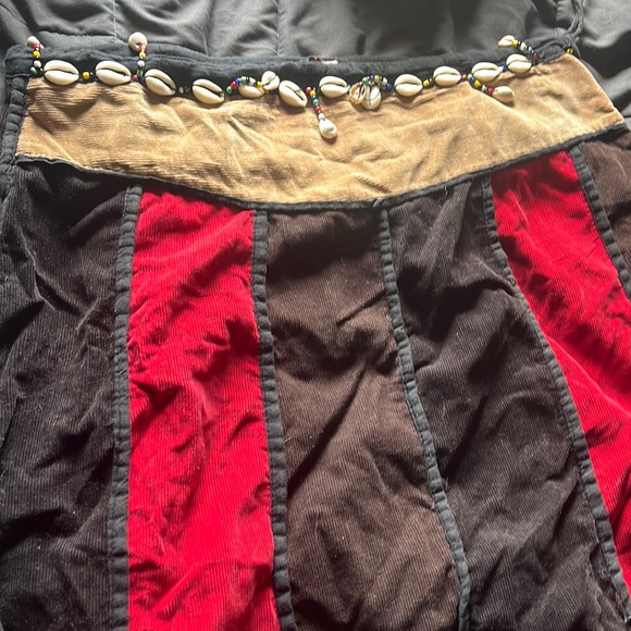 Corduroy Shell Patchwork Skirt - Picture 1 of 3